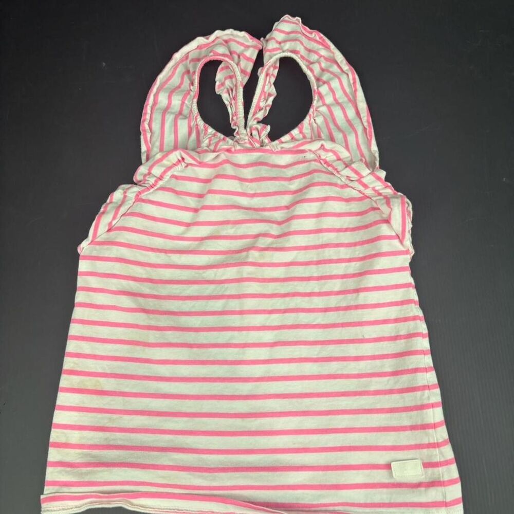 7 for all man kind girls Pink and white striped tank top #kidcore